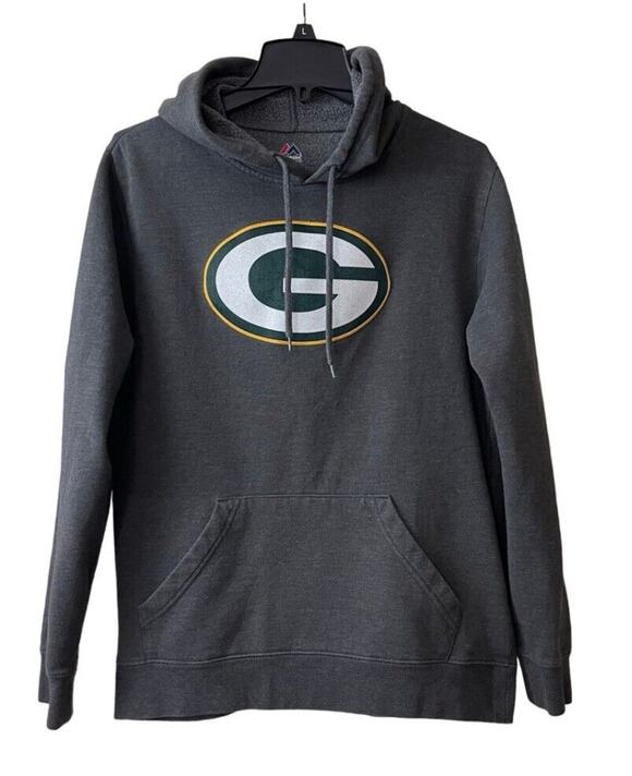 Majestic Other - Majestic Green Bay Packers Hoodie Mens Medium Gray Sweatshirt Drawstring Logo